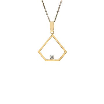 Gouden hanger diamant 18 karaat, Sieraden, Tassen en Uiterlijk, Verzenden, Zo goed als nieuw, Goud
