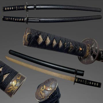 Katana - Antiek Nihonto-koshirae voor wakizashi, Aoi Tsuab