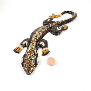 Wanddecoratie - Ethnic handcarved Gecko - Asian style