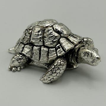 NO RESERVE PRICE - Beeldje - Tartaruga rivestita in argento