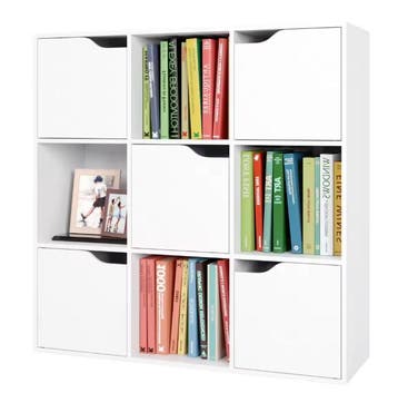Witte Boekenkast met 5 Deuren – Houten Vakkenkast 90x90 cm, Verzenden, Nieuw