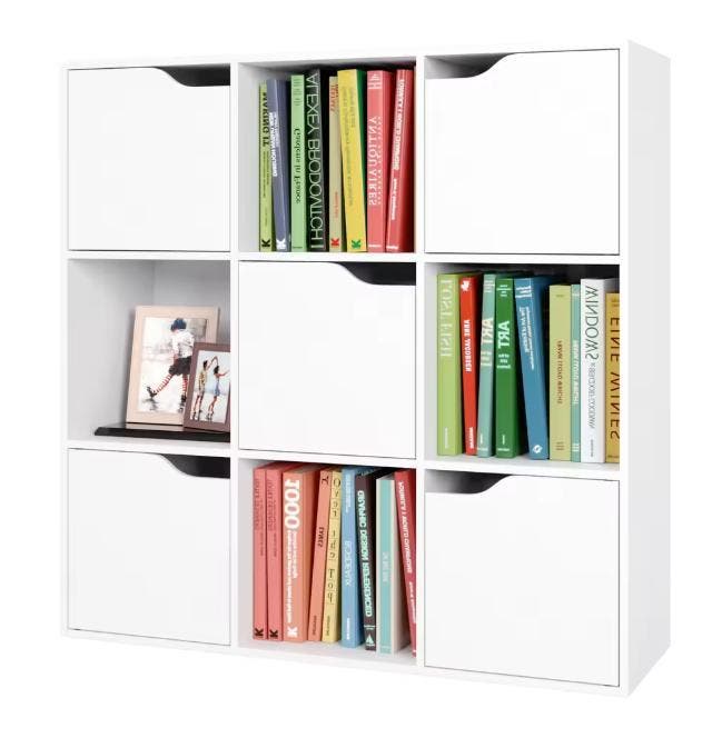 Witte Boekenkast met 5 Deuren – Houten Vakkenkast 90x90 cm, Huis en Inrichting, Kasten | Boekenkasten, Nieuw, Verzenden