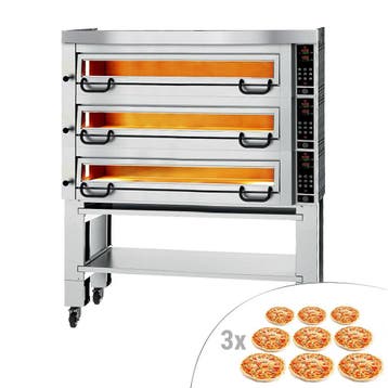 GGM Gastro | Elektrische pizzaoven Power - 9+9+9x 34cm - |, Onderbouw afzuigkap, Verzenden, Nieuw, Motor
