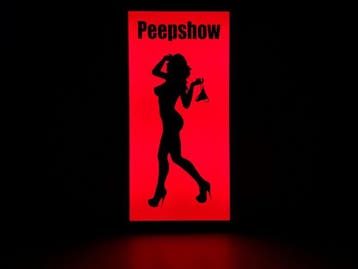 Lichtbord - Amsterdamse Rosse Buurt Peepshow met verlicht