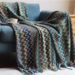 Gebreide Plaid met Kwastjes Zachte Bohemian Deken Bank, Huis en Inrichting, Woonaccessoires | Plaids en Woondekens, Verzenden