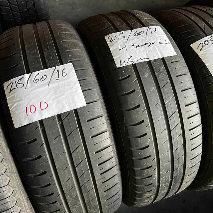 2 x Hankook Kinergy Eco 215-60-16 Zomerbanden 4,5mm, Auto-onderdelen, Banden en Velgen, 16 inch, Zomerbanden, 215 mm, Personenwagen