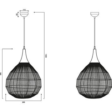 LED Hanglamp - Hangverlichting - Trion Sorana - E27 Fitting, Huis en Inrichting, Ophalen of Verzenden, Nieuw, Metaal, Overige fittingen