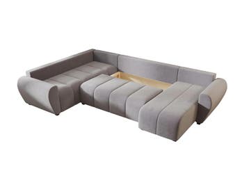 Slaapbank met opbergruimte Max | U-bank XL, Huis en Inrichting, Slaapkamer | Slaapbanken, Verzenden, Nieuw, Blauw