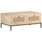 vidaXL Salontafel 90x50x37 cm massief mangohout en, 50 tot 100 cm, Verzenden, Nieuw, 50 tot 100 cm