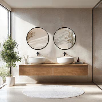 Ronde wandspiegel Fiona met aluminiumframe - 70 cm, Verzenden, Nieuw