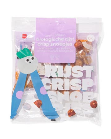 HEMA Bio rijst crisp snoepjes appel-banaan uitdeelzak - 8, Verzenden, Nieuw