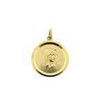Gouden hanger afgebeeld met Maria (Hanger of bedel), Ophalen of Verzenden, Gebruikt, Goud, Overige merken