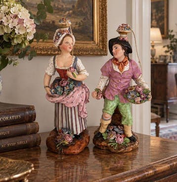 Jacob Petit - Porcelaine de Paris - Figuur - Rare paire de