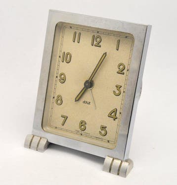 Tafelklok - Art Deco - Jaz - Made in France - Staal -