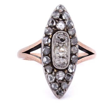 Zonder minimumprijs - Ring - 12 kt. Geel goud, Zilver -, Nieuw
