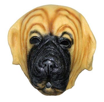 latex hondenmasker bulldog (bruin), Verzenden, Nieuw