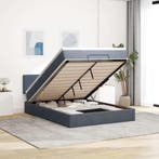 vidaXL Ottoman bed met matras en LEDs 140x190cm fluweel, Verzenden, Nieuw, Tweepersoons, 140 cm