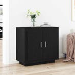 vidaXL Dressoir Zwart Eiken 80 x 40 x 75 cm Bewerkt hout, Huis en Inrichting, Kasten | Dressoirs, Verzenden, Nieuw, Overige houtsoorten