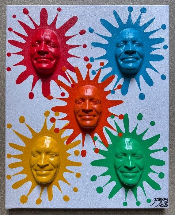 gregos - Smiling play card, Antiek en Kunst, Kunst | Designobjecten