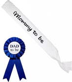 Sjerp Daddy to Be blauw met witte tekst, Verzenden, Nieuw, Versiering, Geboorte of Huwelijk