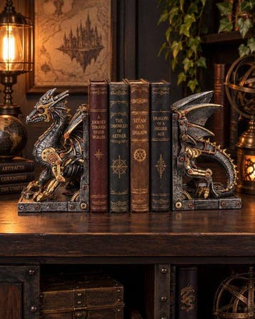 Boekensteunen - Hars - Dragon - steampunk