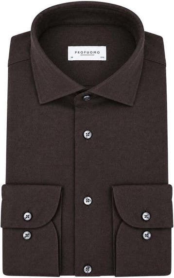 Profuomo Overhemd Brushed Twill Bruin maat 41 Heren, Verzenden, Nieuw, Bruin, Profuomo