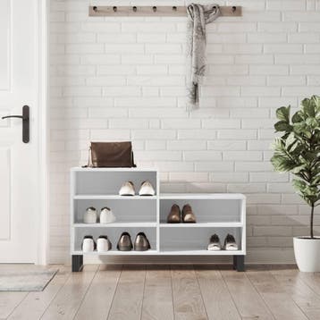 vidaXL Schoenenkast 102x36x60 cm bewerkt hout hoogglans wit, Verzenden, Nieuw