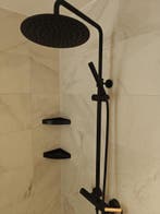 Regendoucheset en wastafelkraan mat zwart structuur - 0026, Doe-het-zelf en Verbouw, Sanitair, Ophalen, Nieuw, Kraan