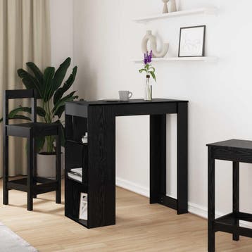 vidaXL Bartafel 102 x 50 x 103,5 cm Bewerkt hout Zwart Eiken, Huis en Inrichting, Verzenden, Nieuw