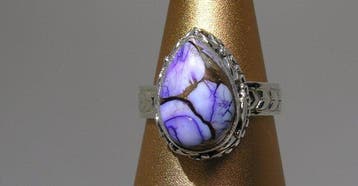 Turquoise ring - Hoogte: 30.2 mm - Breedte: 19.6 mm- 6.68 g, Verzamelen