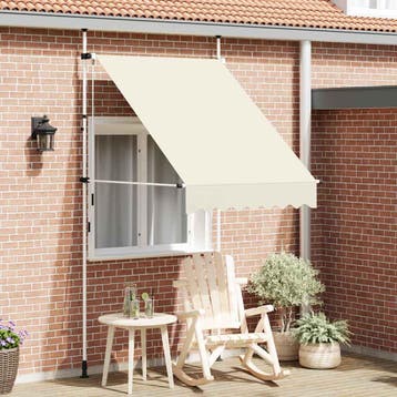 vidaXL Luifel handmatig uittrekbaar 150 cm crème, Verzenden, Nieuw