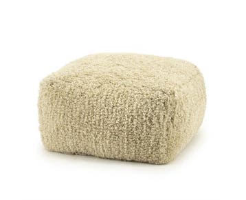 Pouf Fez - natuurlijk | BY-BOO, Huis en Inrichting, Banken | Voetenbanken en Poefen, Ophalen of Verzenden, Nieuw