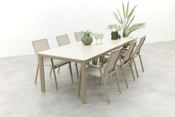 VDG Atmos/Hartman Kyra aluminium tuinset voor 6 personen, Tuin en Terras, Tuinsets en Loungesets, Tuinset, Nieuw, Overige materialen