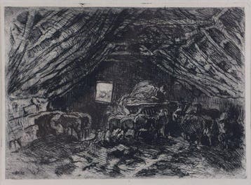 Willem Hendrik van der Nat (1864–1929) - In de stal, Antiek en Kunst