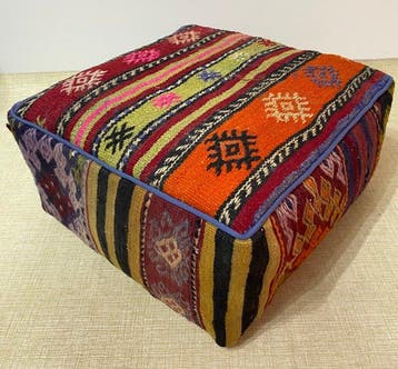 Kelim Poef - Kelim - 48 cm - 48 cm