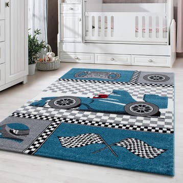 Kindervloerkleed | Kids | Raceauto | Blauw | 160x230 cm, Verzenden, Nieuw