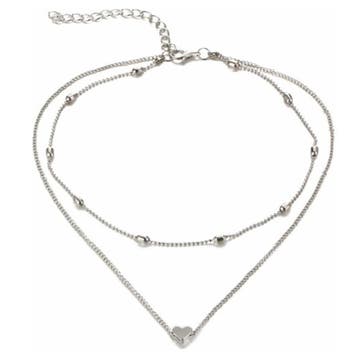 Fako Bijoux - Ketting - Dubbele Choker Layer - Hartje -, Verzenden, Nieuw
