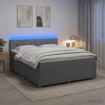 vidaXL Boxspringbed met matras Lichtgrijs 140 x 200 cm Stof, Verzenden, Nieuw
