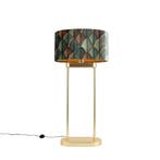 Vloerlamp messing met ovale kap blad design en gouden, Huis en Inrichting, Lampen | Tafellampen, Verzenden, Nieuw, Modern