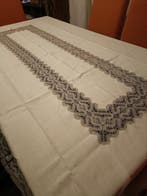 Tafelkleed (26) - 270 cm - 154 cm - tafelkleed met kant, Antiek en Kunst, Antiek | Kleden en Textiel