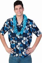 Hawaii Blouse Blue Flowers - Toppers - 56-58 (XXL), Verzenden, Nieuw