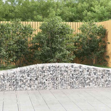 vidaXL Schanskorven 3 st gewelfd 400x50x40/60 cm ijzer, 100 cm of meer, Verzenden, Nieuw, Metaal