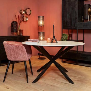 Ronde eettafel Lynn Wit Marmer 130 cm | Starfurn, Ophalen of Verzenden, Nieuw