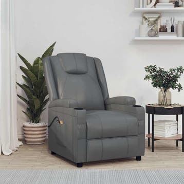 vidaXL Massagestoel elektrisch kunstleer antracietkleurig, Verzenden, Nieuw