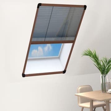 vidaXL Raamhor plissé 80x160 cm aluminium bruin, Huis en Inrichting, Verzenden, Nieuw, Bruin