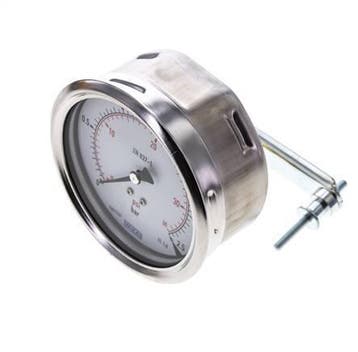 0...2.5 Bar (0..36 psi) Paneelmontage Manometer Staal/Brons, Verzenden, Nieuw
