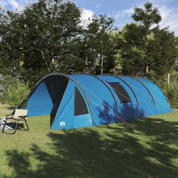 vidaXL Tunnel Tent 6-Persoon 6-persoons Blauw en Grijs, Verzenden, Nieuw, Tot en met 2