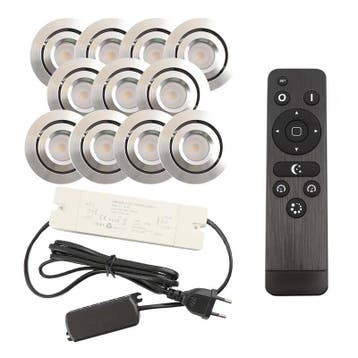 11 kantelbare veranda spots Rona, IP44, met aansluitset en, Ophalen of Verzenden, Nieuw