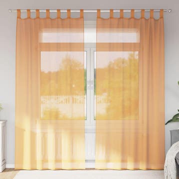 vidaXL Gordijnen met lussen 2 st 140x245 cm oranje, Verzenden, Nieuw, Oranje