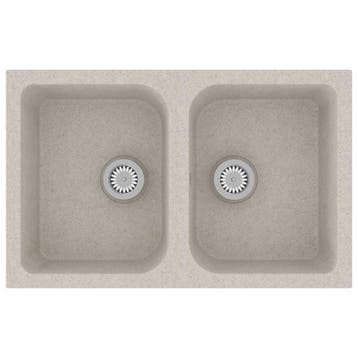 Gootsteen graniet 76cm - retourdeal 83% korting!, Gebruikt, Beige, Minder dan 100 cm, 25 tot 50 cm